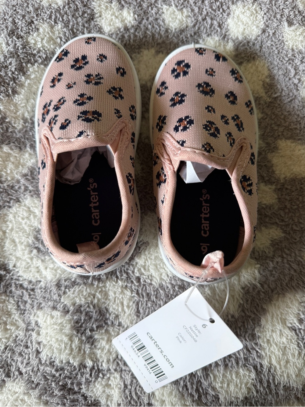 Carter's Pink Leopard Print Slip-On Toddler Sneakers